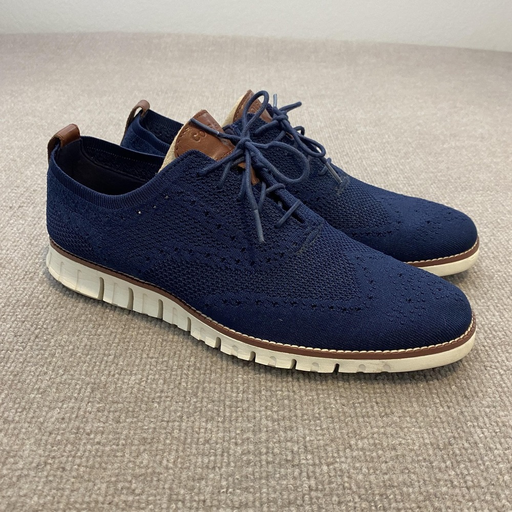 Cole Haan Zerogrand Shoes Mens Size 11 Blue Knit Casual Sneakers C24947 Preppy